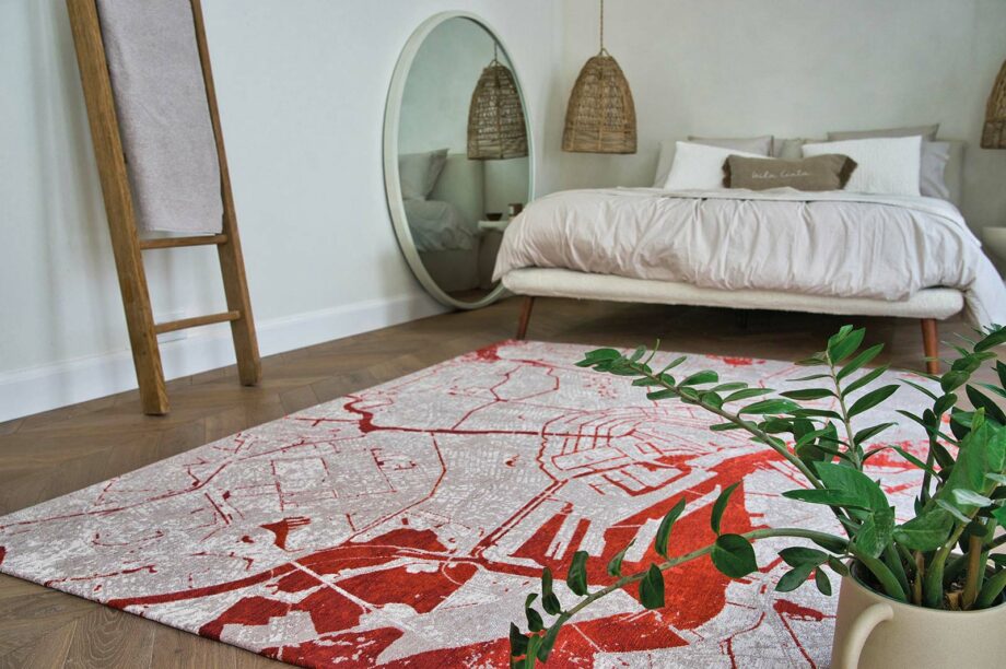 Louis De Poortere matta Cities Amsterdam 9323 Orange Cut interior 1