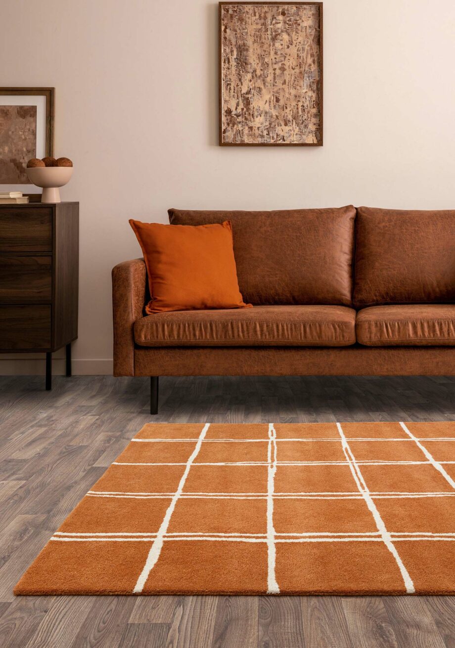 Asiatic matta Albany Grid Rust interior new