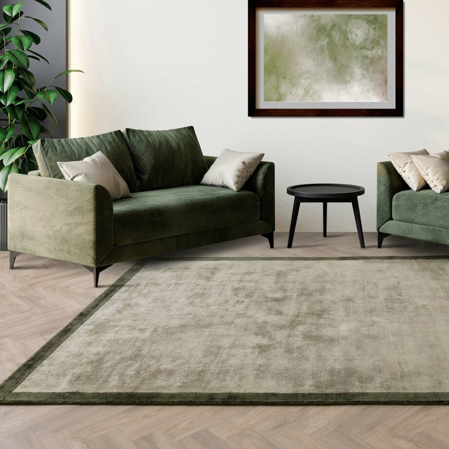 Asiatic matta Blade Border 05 Sage Olive interior square