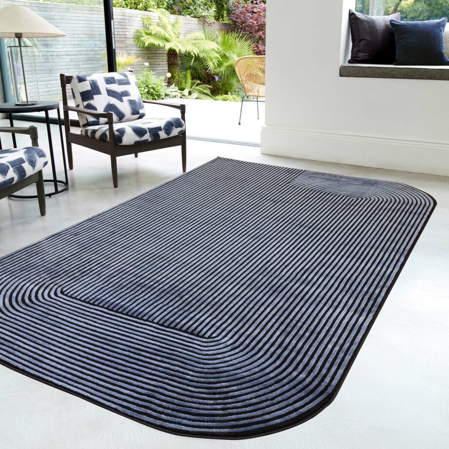 Asiatic matta Kuza Shape Black Navy interior square