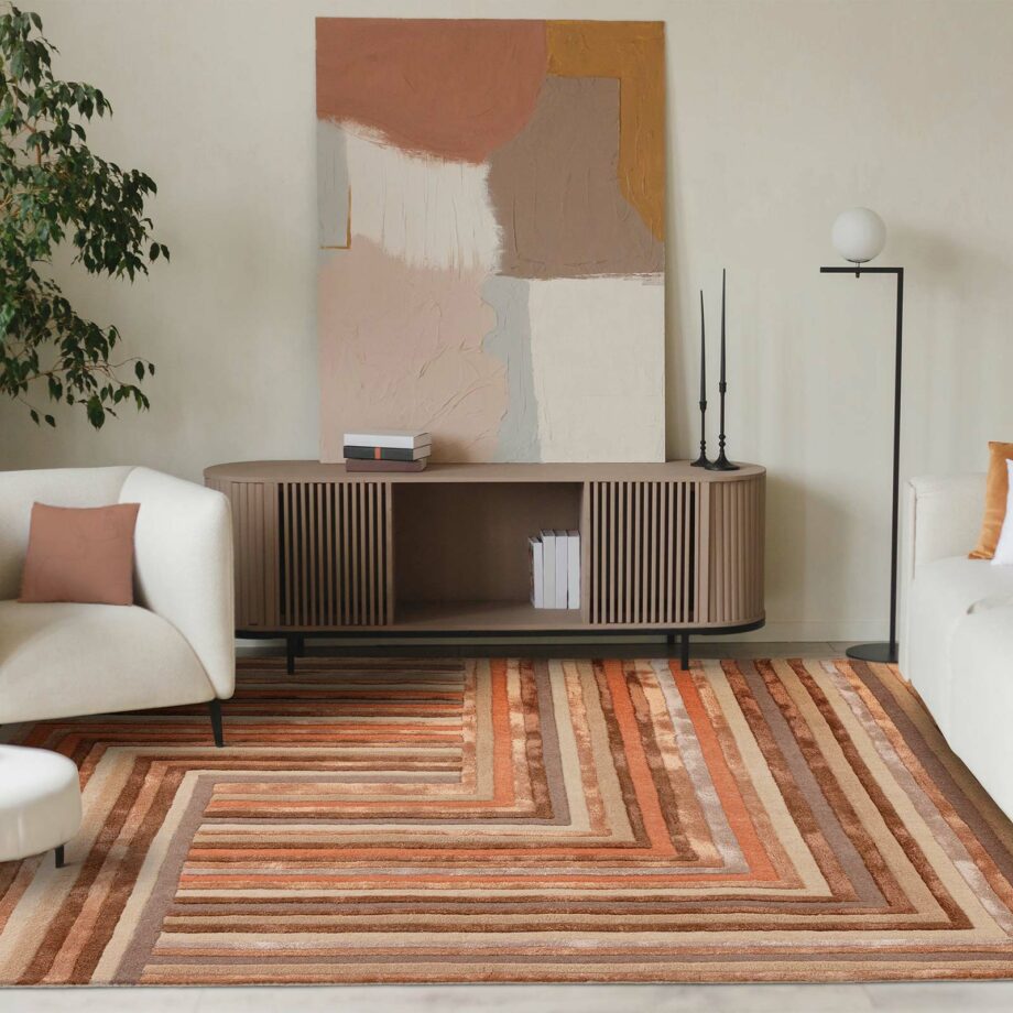 Asiatic matta Matrix 80 Network Terracotta interior square