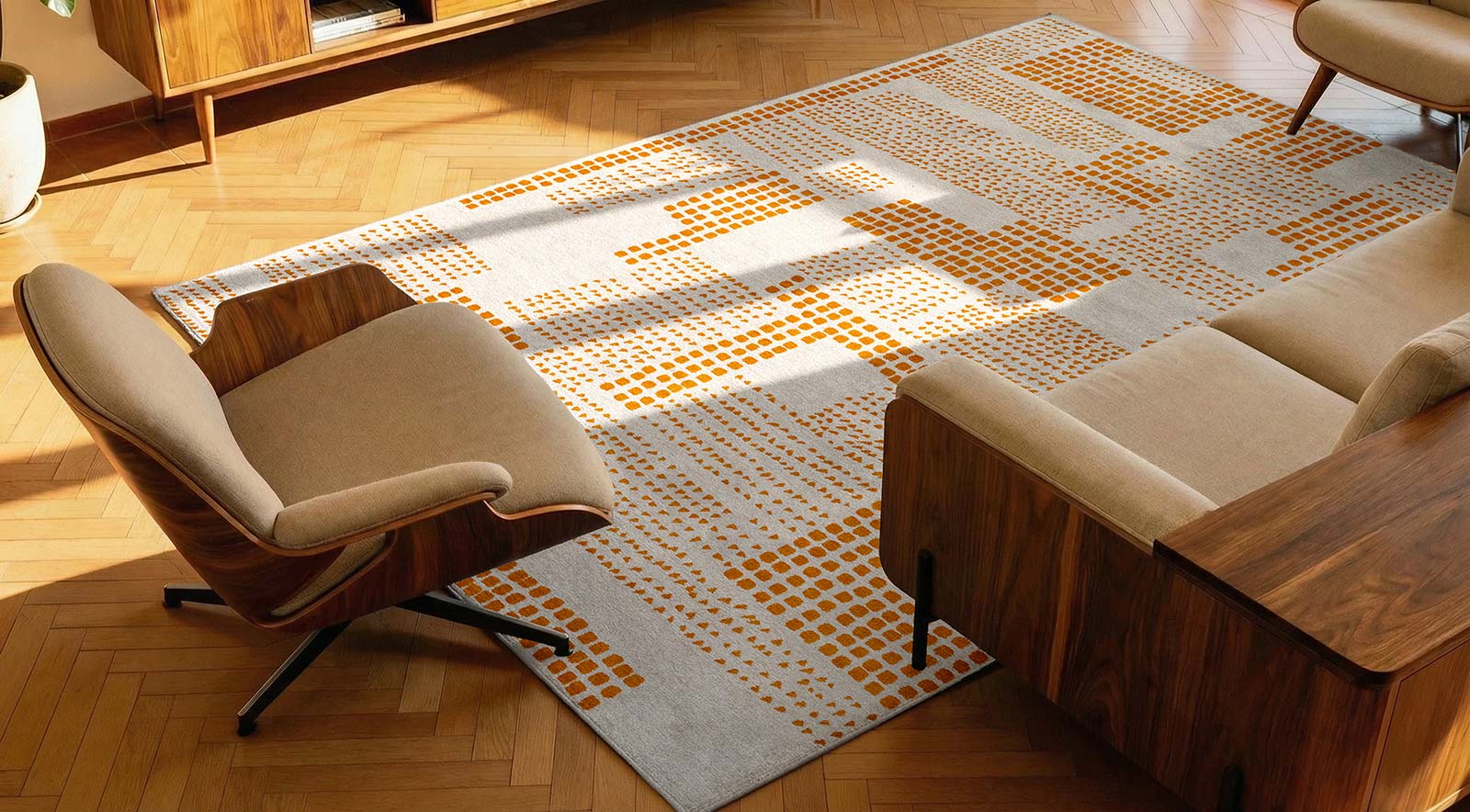 Louis De Poortere matta Craft 2077 Zen Garden Pomelo interior 2