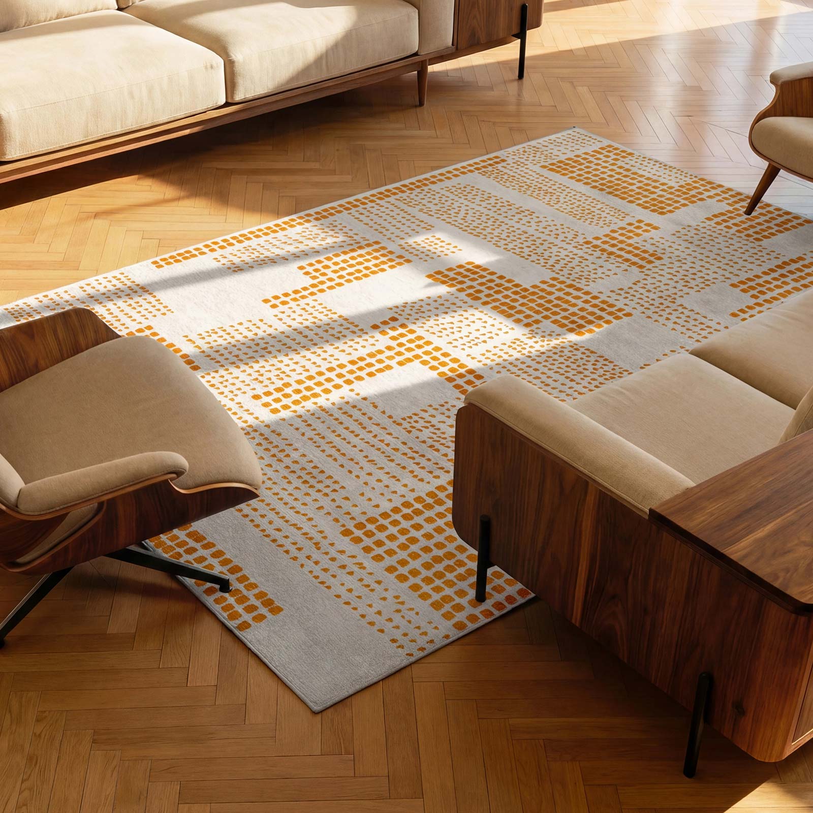 Louis De Poortere matta Craft 2077 Zen Garden Pomelo interior