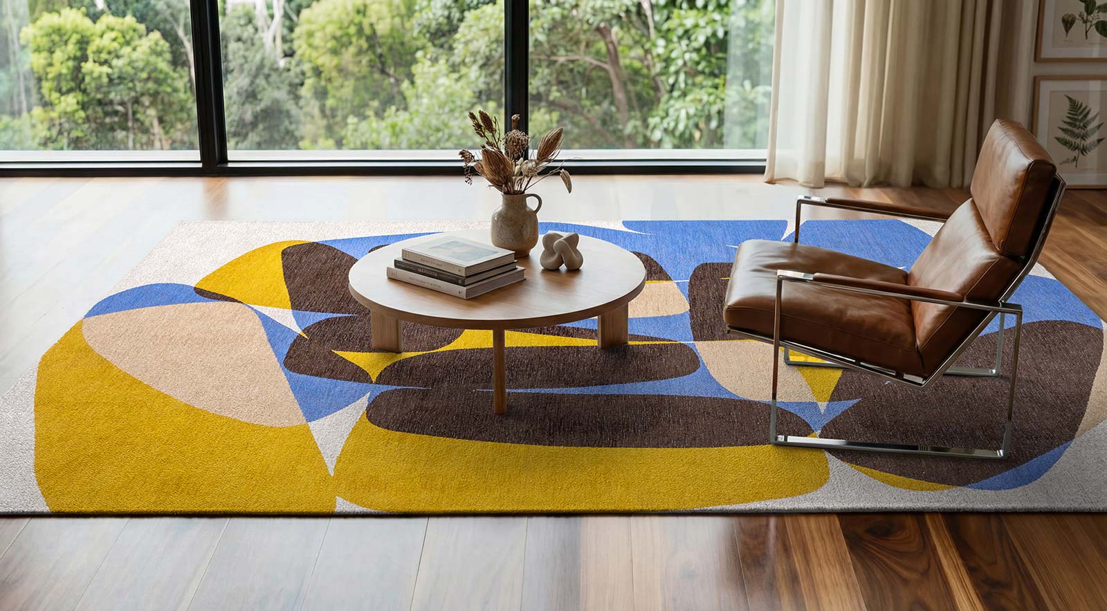 Louis De Poortere matta Gallery 2085 Stones Sunny Blue interior 2