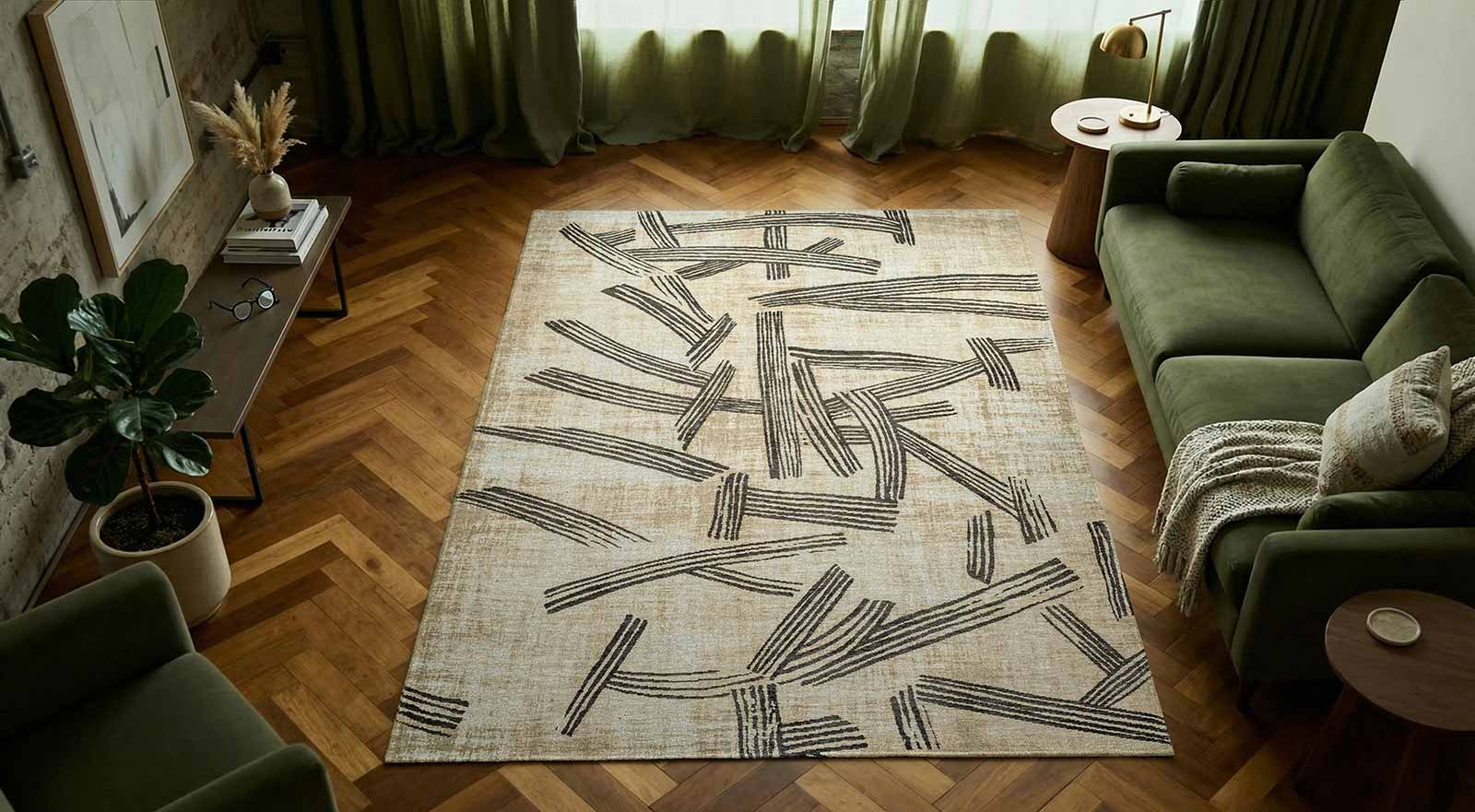 Louis De Poortere matta Meditation 2067 Kanji Slate interior 2