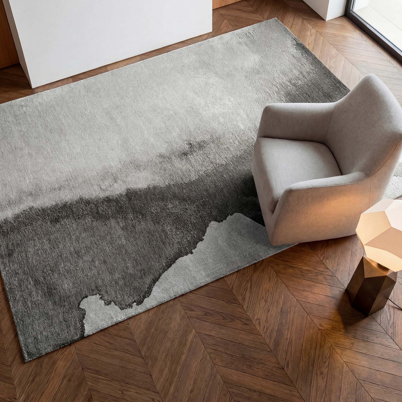 Louis De Poortere matta Meditation 2083 Lagoon Black Shadow interior