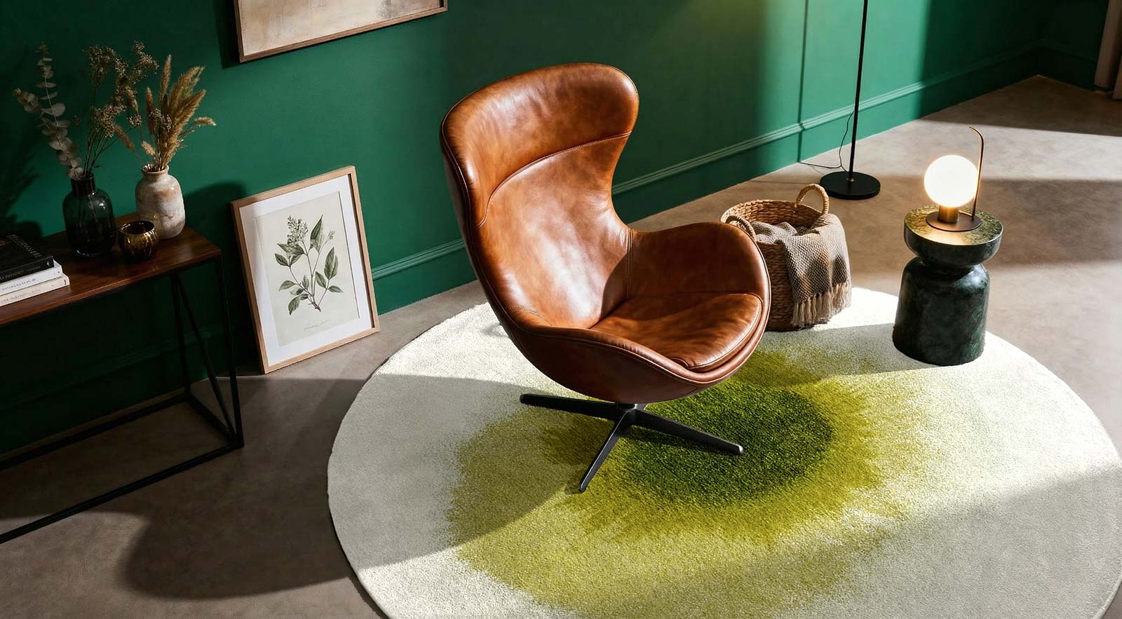 Louis De Poortere matta Meditation 2105 Drop Green Pepper interior 2