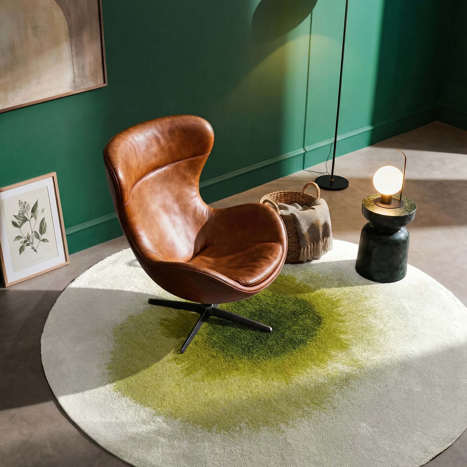 Louis De Poortere matta Meditation 2105 Drop Green Pepper interior